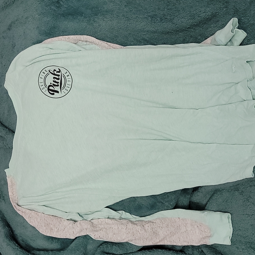 Pink sleep tee long sleeve victoria secret